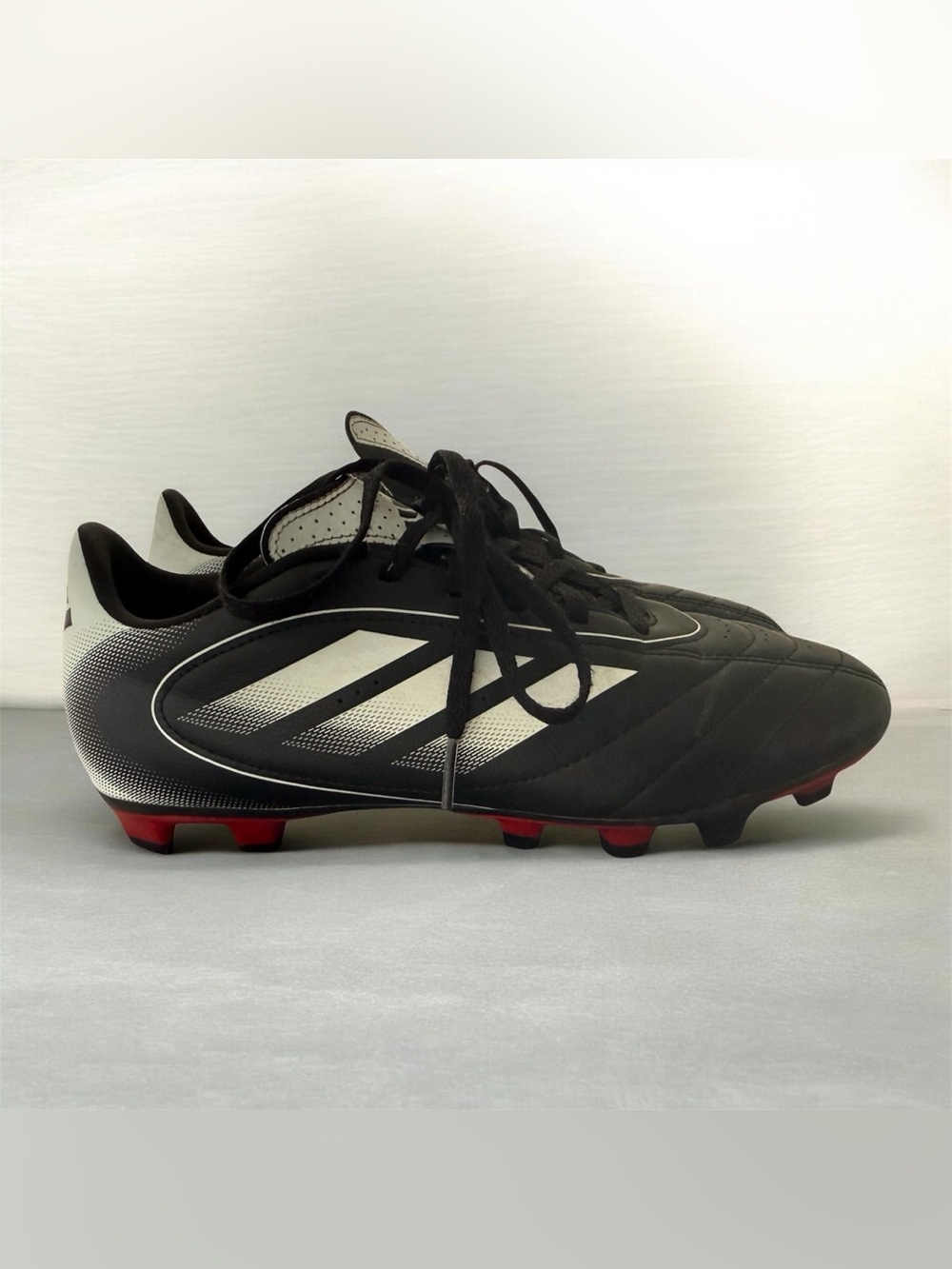 Adidas Goletto VIII FG Black/White/Red Unisex Size7.5 (W 8.5) Turf Cleats Cleat